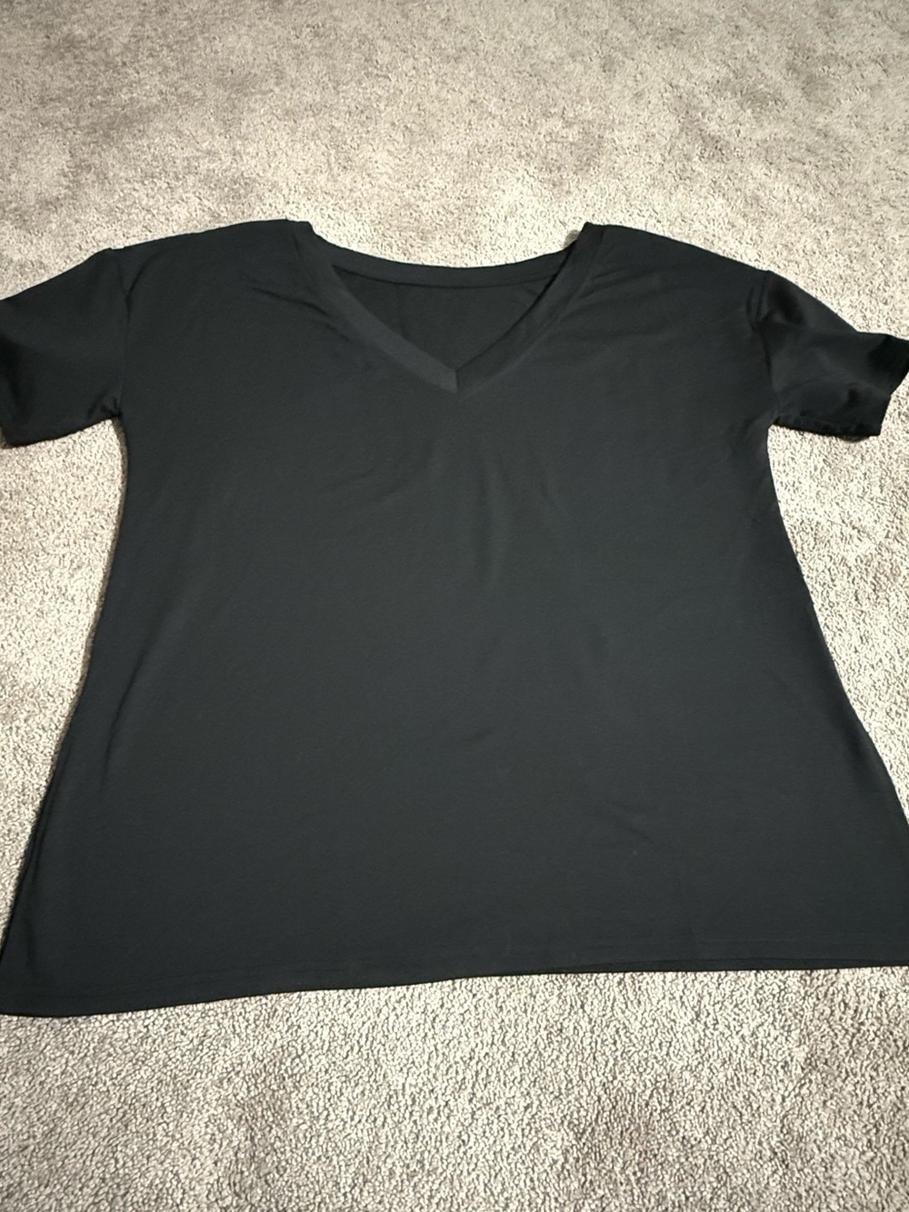 Classic Black V-Neck Short Sleeve Women's Tee